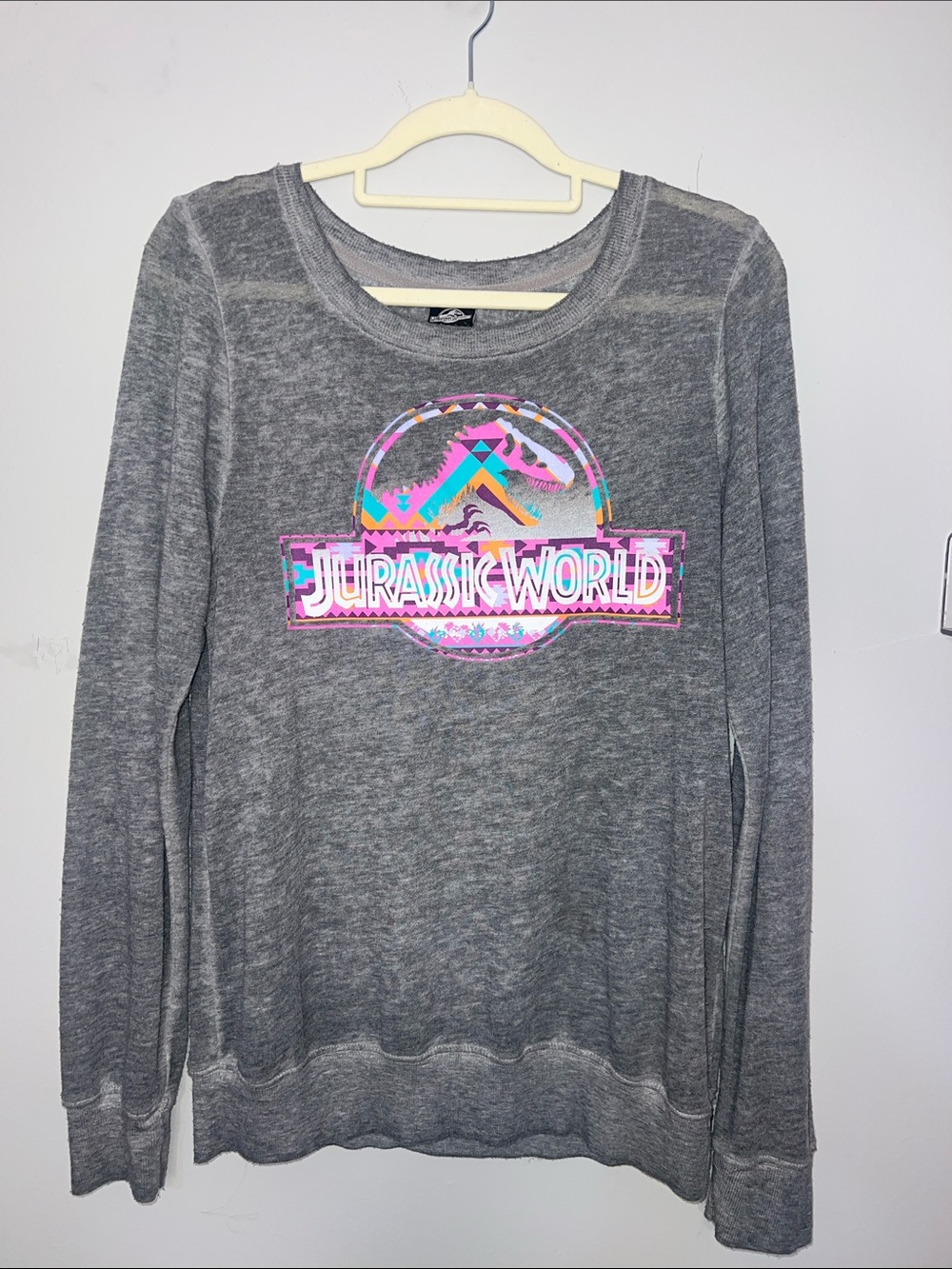 Jurassic World Pink Purple Gray Thin Long Sleeve